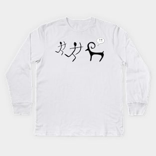 Archeology Shirt | Prehistoric Draw Kids Long Sleeve T-Shirt